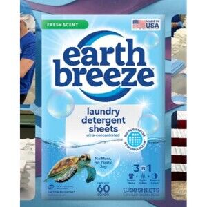 Earth Breeze Fresh Scent 60 Loads Laundry Detergent - 30 Sheets